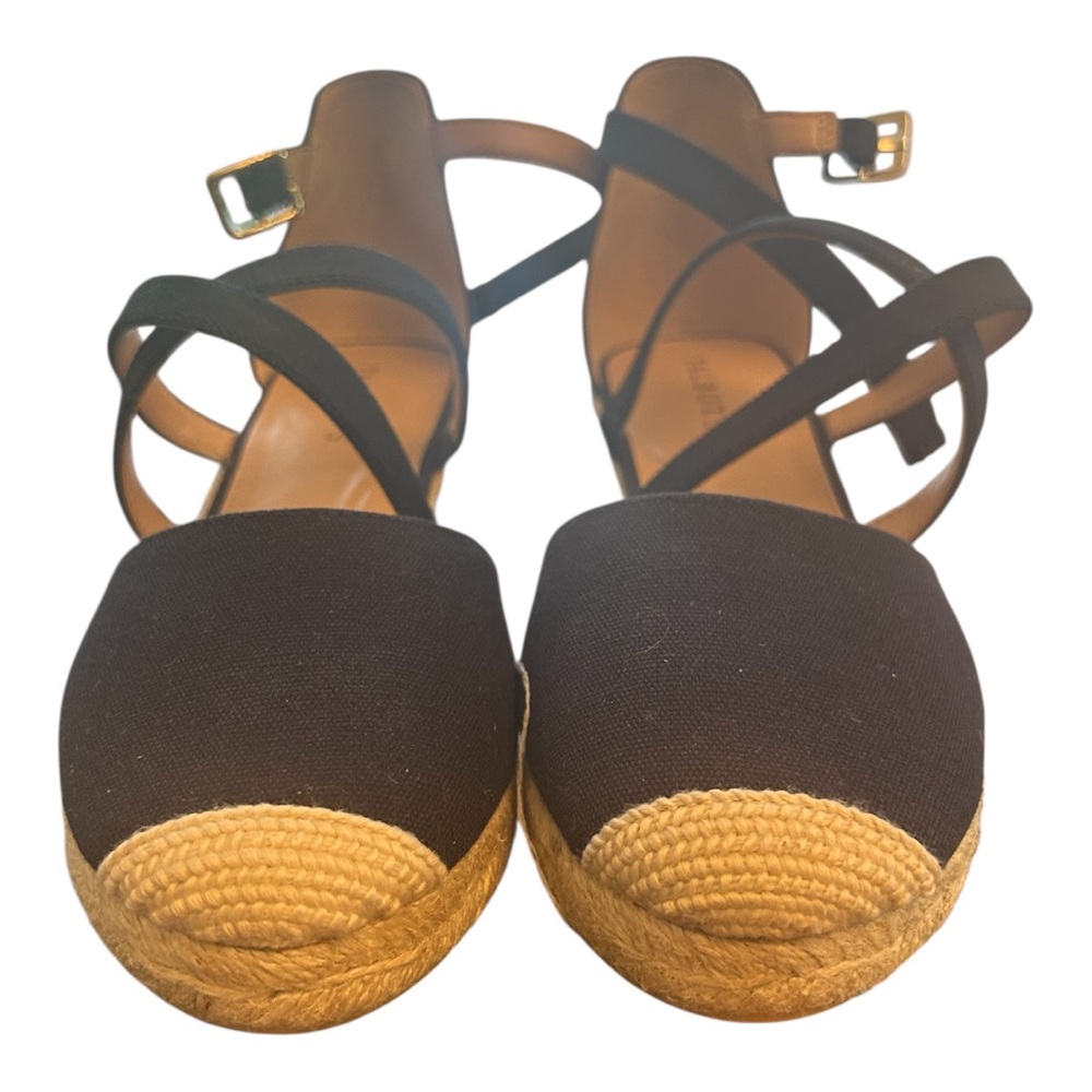 Black and Tan Espadrille Sandals